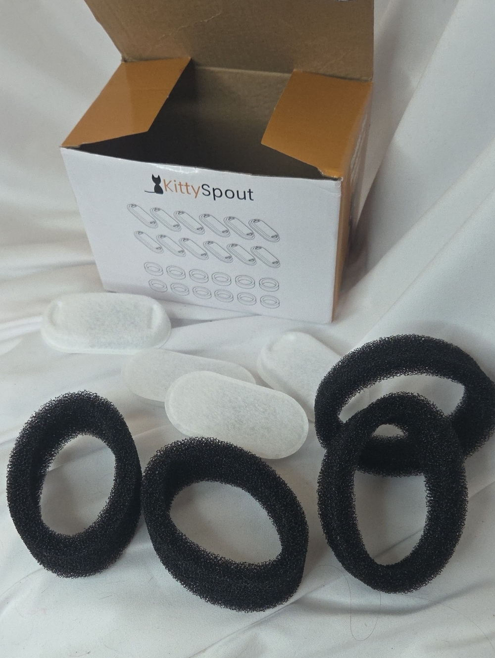 KittySpout 4 Fliters & 4 Sponges - Cat Water Fountain Accessories New